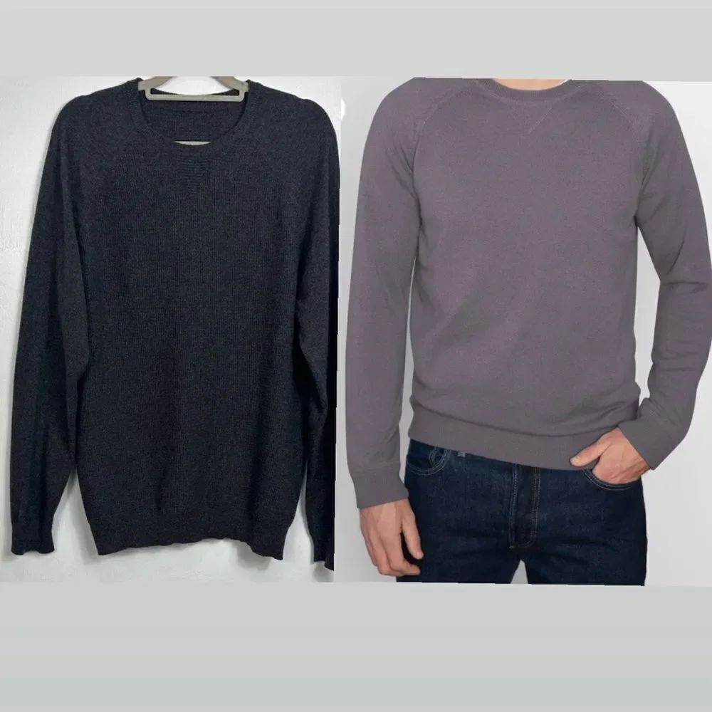 KINROSS Coverstitch Men's Sweatshirt Sweater In Dark Gray Size XL